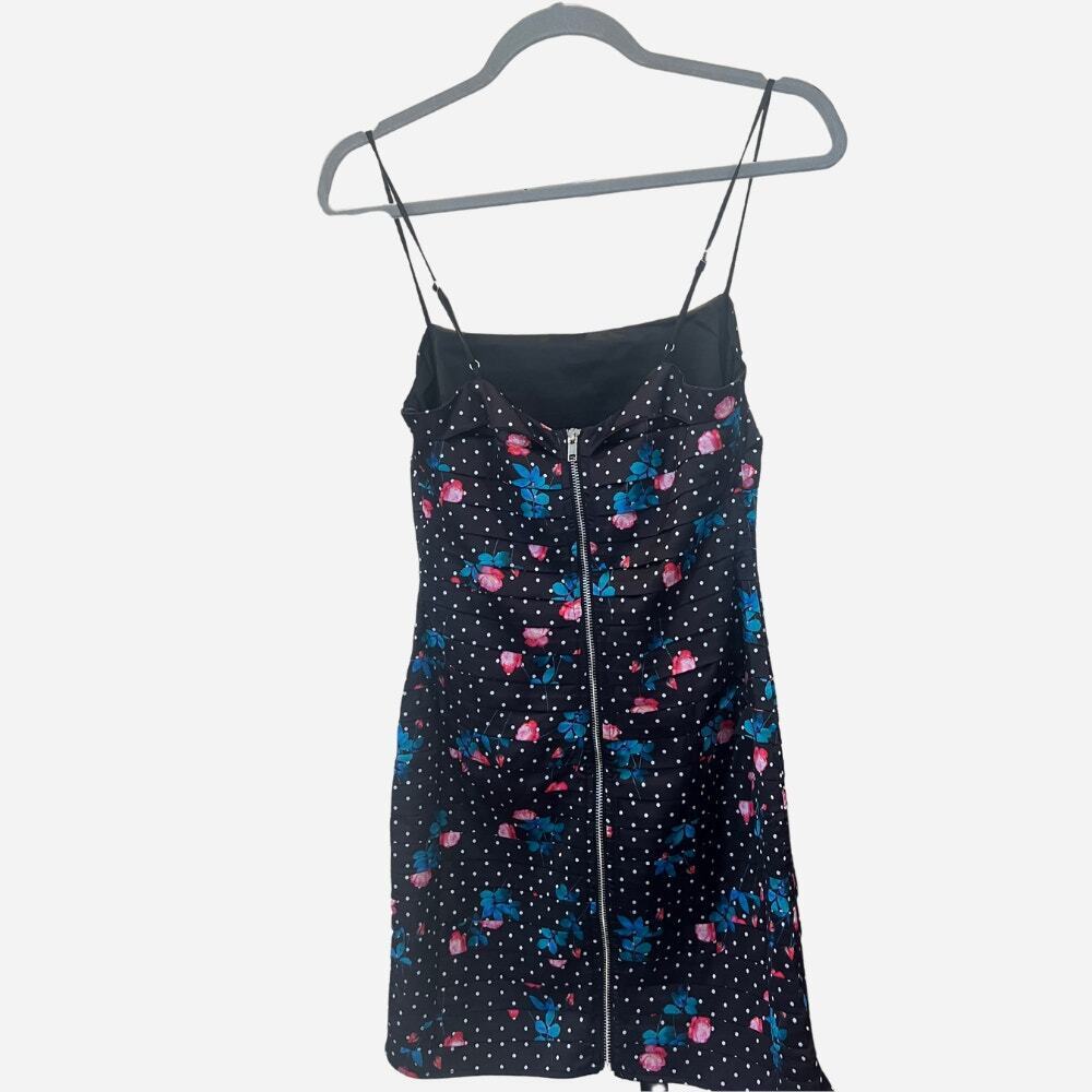 For Love & Lemons Posey Mini Dress Black Roses NWT with gloves - Picture 4 of 7